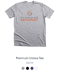 Gray Premium Unisex Tee with U.S. Center for SafeSport logo