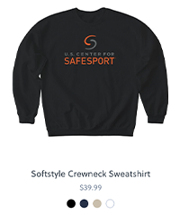 Black Softstyle Crewneck Sweatshirt with U.S. Center for SafeSport logo